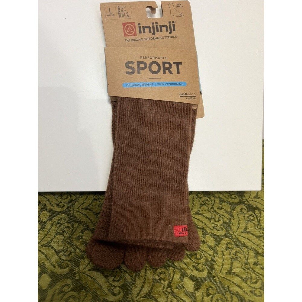 Injinji Run Lightweight No-Show Toe Socks Size M brown NWT Unisex